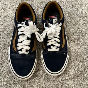 Navy and gold VANS Pop Cush Skate shoe